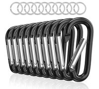 Sprookber 3" Mosqueton D Aluminio en Forma, Mosquetones Gancho Resorte para Llavero, 10 Piezas