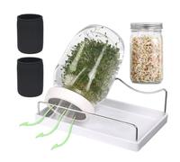 Sprout Growing Jar Lids | 2pcs 950 ml Sprouted Glass Jar Set | Germinating Jař Kit for Growing Broccoli, Alfalfa, Mung Beans