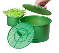 Sprouter Tray - Double Layer Mesh Seed Germination Kit for Greens Beans Seeds Indoor Outdoor Gardening | Large Capacity Breathable Design Hydroponic Starter Propagator Home Use