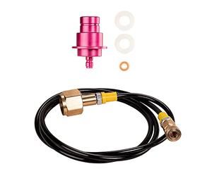 SPRUDELUX® Adaptador de manguera de alta presión de CO2 para Sodastream Duo Quick Connect QC | para conexión a botellas de CO2 más grandes, botella de ácido carbónico, conexión directa (Longitud 1 m)