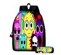 Sprunki - Juego de mochila escolar de 2 piezas, Back ot School Sprunki con impresión 3D de anime, mochila escolar casual, estuche para niños y niñas, escolares, Tipo 14, 30 x 17 x 40 cm