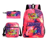 Sprunki - Mochila infantil de 3 piezas, bolsa de 43,2 cm, bolsa + bolsa para bolígrafos, adecuada para el uso diario en el campus, A2., L