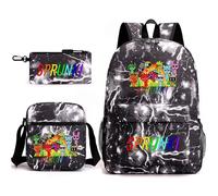 Sprunki - Mochila infantil de 3 piezas, bolsa de 43,2 cm, bolsa + bolsa para bolígrafos, adecuada para el uso diario en el campus, A1, L