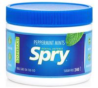 Spry Caramelos de Menta sin Azúcar con Xilitol - Favorecen la salud bucal, aumentan la producción de saliva, combaten el mal aliento, sin OGM y sin gluten, 240 Count (Pack of 1)