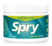 Spry Fresh Chicle Natural con Xilitol Sistema de Defensa Dental sin Aspartamo sin Azúcar sin OGM sin Gluten (Wintergreen, 100 Count - Pack of 1)