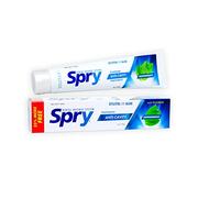 Spry Pasta de Dientes con Flúor y Xilitol Natural 41 g - Suave para Dientes Sensibles, Blanqueadora y Remineralizante, Refresca el Aliento e Hidrata la Boca, Sabor Menta (Pack of 1)