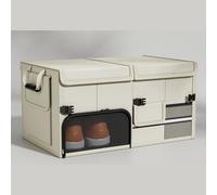 spshi Organizador Maletero Coche para Opel Omega 1986-2003 A B Caja Plegable con Base Antideslizante Paneles Reforzados Mango Cómodo Tira Reflectante y Oxford Impermeable,B-Beige