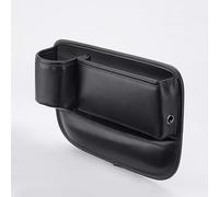 spshi Relleno Hueco Asiento para VW Scirocco 1974-2017 A1 A2 A3 A4, Organizador Consola Lateral con Portavasos y Ranura Cable, Caja Cuero PU, Bolsillo Almacenamiento Coche,B-Black