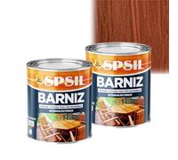 SPSIL Barniz Madera y Pintura para Madera Caoba 750ml X 2, Lasur Protector con Secado Rápido y Alta Durabilidad, Ideal para Uso Interior y Exterior en Todo Tipo de Superficies de Madera