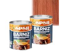 SPSIL Barniz Madera y Pintura para Madera Teka 750ml X 2, Lasur Protector con Secado Rápido y Alta Durabilidad, Ideal para Uso Interior y Exterior en Todo Tipo de Superficies de Madera
