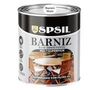 SPSIL Barniz Sintético al Agua para Madera Barniz Mate 125ml, Protección UV y contra Humedad - Acabado Brillante - Secado Rápido - Interior y Exterior - Alto Rendimiento 8m²/L
