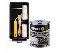 SPSIL Esmalte Antioxidante Disolvente Azul Marino 750ml + Kit Pintura 5 Piezas (2 Rodillos, Varilla, Bandeja, Brocha) Secado Rápido Sin Imprimación para Madera Metal Interior Exterior