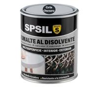 SPSIL Esmalte Sintético al Disolvente Antioxidante Gris Oscuro 750ml, Directo sobre Óxido sin Imprimación - Secado Rápido para Madera y Metal - Interior y Exterior - Alto Rendimiento 8m²/L