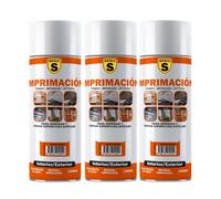 SPSIL Imprimación Universal Spray Blanco 400ml (pack of 3),Imprimante Multisuperficie para Plástico,Cerámica,Metal,Vidrio y Madera,Fijación Intensa,Preparación Profesional para Pintado