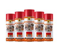 SPSIL Imprimación Universal Spray Rojo 400ml (pack of 5),Imprimante Multisuperficie para Plástico,Cerámica,Metal,Vidrio y Madera,Fijación Intensa,Preparación Profesional para Pintado