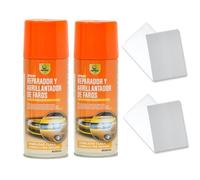SPSIL Kit De Restauración De Faros Spray Reparador y Abrillantador 2pcs,Elimina Amarillento Rasguños,Oxidación,Fácil Aplicación,Mejora Visibilidad 400ml