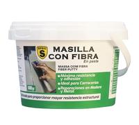 SPSIL Masilla Reparadora con Fibra de Vidrio - Para Grietas, Juntas y Abolladuras - Uso Interior/Exterior - Compatible con Yeso, Madera y Metal - Secado en 2h (Blanco) (600 gr)