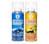 SPSIL Pack Desodorante Coche 2x150ml - Fragancia Marin Vainilla, Antibacterial Elimina Olores Tabaco Mascotas Comida,Aplicación 10 Min