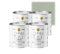 SPSIL Pintura a la Tiza Verde Vintage (750ml X 4) Multiusos Sin Lijado, Secado Rápido Lavable Ecológica, Mate Vintage para Madera Metal Yeso, Interiores Exteriores Bricolaje y Renovación de Muebles