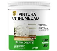 SPSIL Pintura Antihumedad Blanco Mate - Elimina y Previene Humedades y Moho - Para Paredes, Techos, Baños, Cocinas - Transpirable, Secado Rápido (750 ml)
