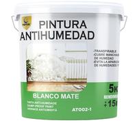 SPSIL Pintura Antihumedad Blanco Mate - Elimina y Previene Humedades y Moho - Para Paredes, Techos, Baños, Cocinas - Transpirable, Secado Rápido (5 Kg)