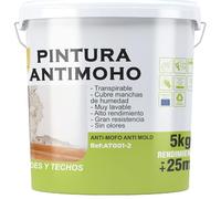 SPSIL Pintura Antimoho Blanco 5 Kg - Previene la aparición de moho - Idel para cocina, baño, garaje - Uso Interior/Exterior - Sin olor desagradable - Secado en 2h
