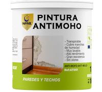 SPSIL Pintura Antimoho - Previene la aparición de moho - Idel para cocina, baño, garaje - Uso Interior/Exterior - Sin olor desagradable - Secado en 2h (Blanco) (1 Kg)