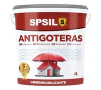 SPSIL Pintura Impermeabilizante Antigoteras Gris 4 L - Pintura Epoxica para Suelos y Antihumedad para Interiores - Ideal para Terrazas, Azoteas, Fachadas