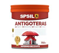 SPSIL Pintura Impermeabilizante Antigoteras Rojo Teja 750 ml - Pintura Epoxica para Suelos y Antihumedad para Interiores - Ideal para Terrazas, Azoteas, Fachadas