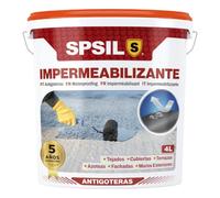SPSIL Pintura Impermeabilizante Rojo Teja 4L-Sellador Antifiltraciones y Antihumedad para Tejados, Terrazas, Cubiertas y Fachadas - Secado Rápido 1-2 h-Protección Exterior hasta 5 Años
