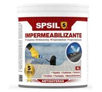 SPSIL Pintura Impermeabilizante Transparente 750 ml-Sellador Antifiltraciones y Antihumedad para Tejados, Terrazas, Cubiertas y Fachadas-Secado Rápido 1-2 h - Protección Impermeable hasta 5 Años