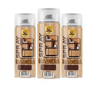 SPSIL Pintura Madera Wengue 400ml(pack of 3) para Madera Barniz Spray, Aerosol Especial, Ideal para Renovación de Muebles y Superficies de Madera