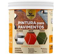 SPSIL Pintura para Pavimento/Suelo Rojo - Alta Adherencia y resistence al tráfico de coches - Máxima Cobertura - Secado Rápido (1 L)
