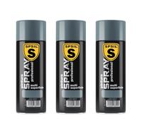 SPSIL Pintura Spray Brillante Gris Perla(pack of 3) 400ml, Metal Secado RápidoPintura Profesional Interior Exterior, Aplicación Fácil en Madera Plástico, DIY Decoración Muebles Automóviles