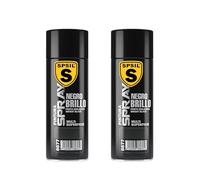 SPSIL Pintura Spray Brillante Negro Brillo(pack of 2) 200ml, Metal Secado RápidoPintura Profesional Interior Exterior, Aplicación Fácil en Madera Plástico, DIY Decoración Muebles Automóviles