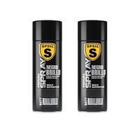 SPSIL Pintura Spray Brillante Negro Brillo(pack of 2) 400ml, Metal Secado RápidoPintura Profesional Interior Exterior, Aplicación Fácil en Madera Plástico, DIY Decoración Muebles Automóviles