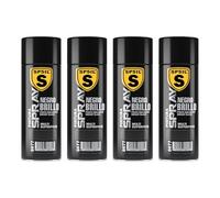 SPSIL Pintura Spray Brillante Negro Brillo(pack of 4) 400ml, Metal Secado RápidoPintura Profesional Interior Exterior, Aplicación Fácil en Madera Plástico, DIY Decoración Muebles Automóviles