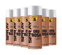 SPSIL Pintura Spray Brillante Oro Rosa(pack of 6) 400ml, Metal Secado RápidoPintura Profesional Interior Exterior, Aplicación Fácil en Madera Plástico, DIY Decoración Muebles Automóviles
