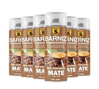 SPSIL Pintura Spray Mate Barniz Mate(pack of 6) 400ml, Secado Rápido Profesional, Aplicación Fácil en Metal Madera Plástico, Interior Exterior Ideal DIY Decoración Muebles Automóviles