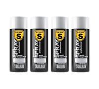 SPSIL Pintura Spray Mate Blanco Satinado(pack of 4) 400ml, Secado Rápido Profesional, Aplicación Fácil en Metal Madera Plástico, Interior Exterior Ideal DIY Decoración Muebles Automóviles