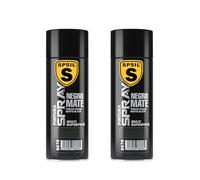 SPSIL Pintura Spray Mate Negro Mate(pack of 2) 200ml, Secado Rápido Profesional, Aplicación Fácil en Metal Madera Plástico, Interior Exterior Ideal DIY Decoración Muebles Automóviles