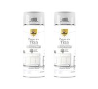 SPSIL Pro Chalk Paint Spray-Pintura en Spray Ultra Mate a la Tiza,Efecto Retro y Vintage para Muebles de Madera, Metal, Cerámica,Imprimación en Spray -Colores Blanco Puro (2 Pcs) 400ml