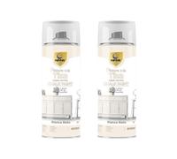 SPSIL Pro Chalk Paint Spray-Pintura en Spray Ultra Mate a la Tiza,Efecto Retro y Vintage para Muebles de Madera, Metal, Cerámica,Imprimación en Spray -Colores Blanco Roto (2 Pcs) 400ml