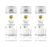 SPSIL Pro Chalk Paint Spray-Pintura en Spray Ultra Mate a la Tiza,Efecto Retro y Vintage para Muebles de Madera, Metal, Cerámica,Imprimación en Spray -Colores Blanco Puro (3 Pcs) 400ml
