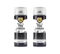 SPSIL Pro Chalk Paint Spray-Pintura en Spray Ultra Mate a la Tiza,Efecto Retro y Vintage para Muebles de Madera, Metal, Cerámica,Imprimación en Spray -Colores Negro Puro (2 Pcs) 400ml