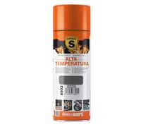 SPSIL Spray Alta Temperatura color Aluminio 400 ml - Resistencia hasta 600ºC - Ideal para Chimenea, Radiadores, Parrillas - Secado Rápido (Antracita)