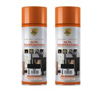 SPSIL Spray Pintura Temperatura Anticalorica Negro 400ml (pack of 2),Protección Anticorrosión para Radiadores, Motores, Parrillas y Más,Pintura para Coche y Moto,Resistencia 600°C