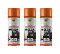 SPSIL Spray Pintura Temperatura Anticalorica Negro 400ml (pack of 3),Protección Anticorrosión para Radiadores, Motores, Parrillas y Más,Pintura para Coche y Moto,Resistencia 600°C