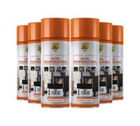 SPSIL Spray Pintura Temperatura Anticalorica Negro 400ml (pack of 6),Protección Anticorrosión para Radiadores, Motores, Parrillas y Más,Pintura para Coche y Moto,Resistencia 600°C