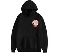 SPSMOKH JJK Gojo and Geto - Sudadera con capucha para cosplay de Fushiguro Megumi/Sukuna/Itadori Yuji, casual, a la moda, con estampado de anime, manga larga, color negro (tipo 8, XXS)